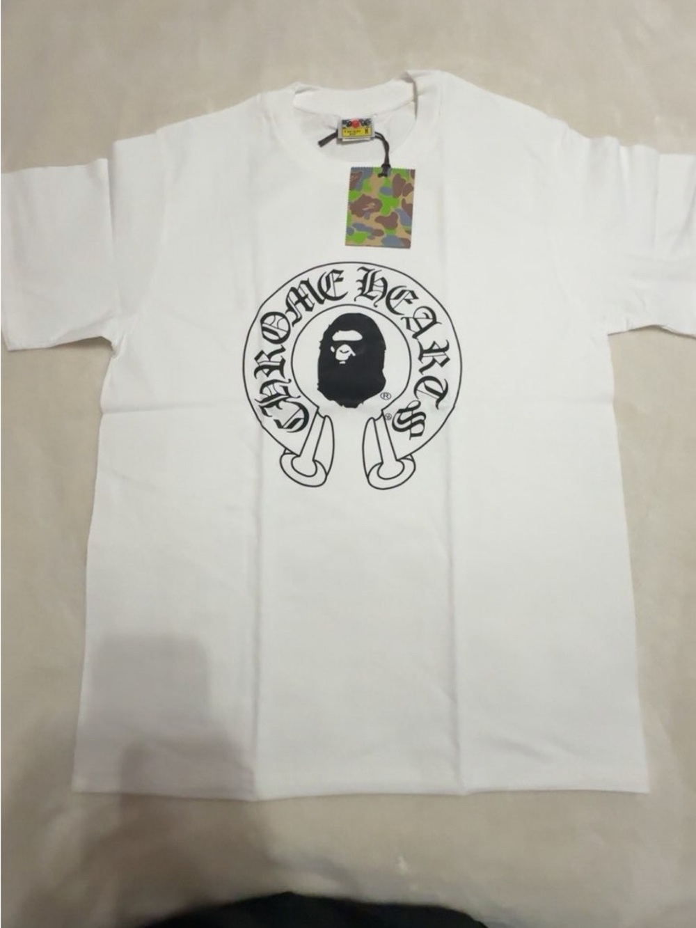 Chrome Hearts White Tee with Black Graphic Crest